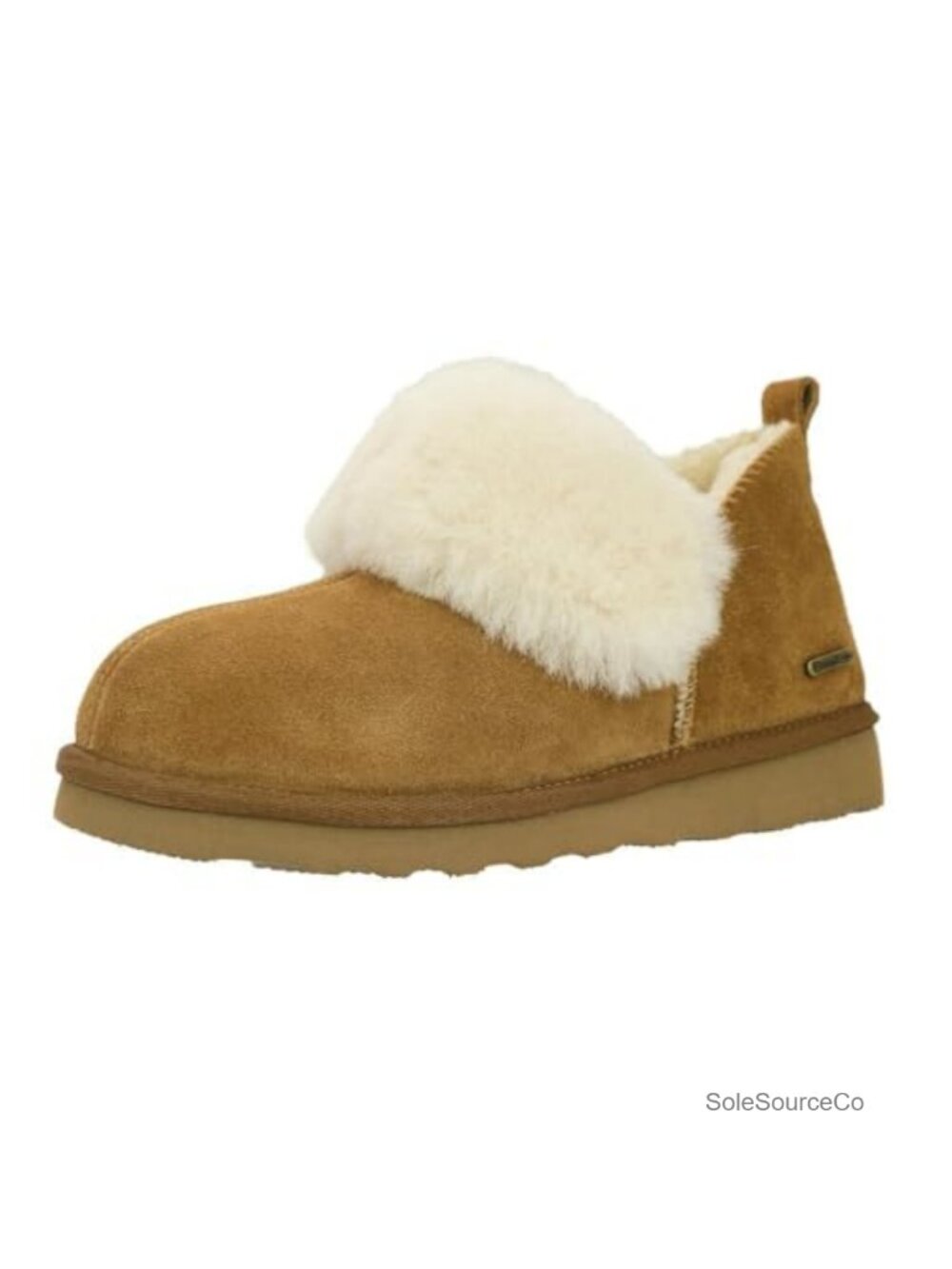 Genuine Suede Shearling Ankle Mocc with Memory Foam, Indoor Outdoor Slippers